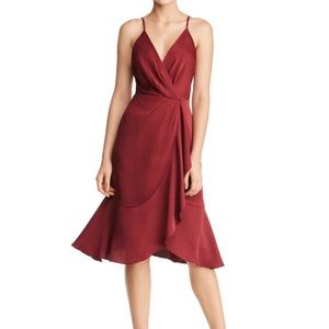 NWT WAYF FAUX WRAP MIDI DRESS